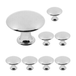 Set Of 2 Round Cabinet Hardware Polished Chrome Knobs Remolding Home Improvement